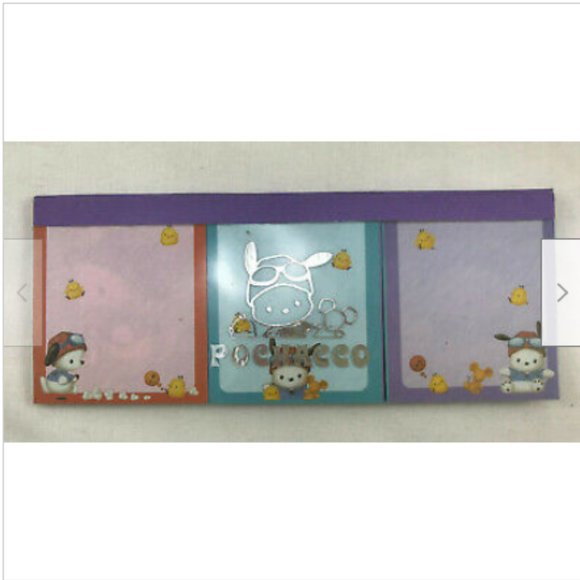 Vtg Sanrio 1999 POCHACCO 2.5" Mini Note Pad 3 Designs 115 sheets - Picture 1 of 5